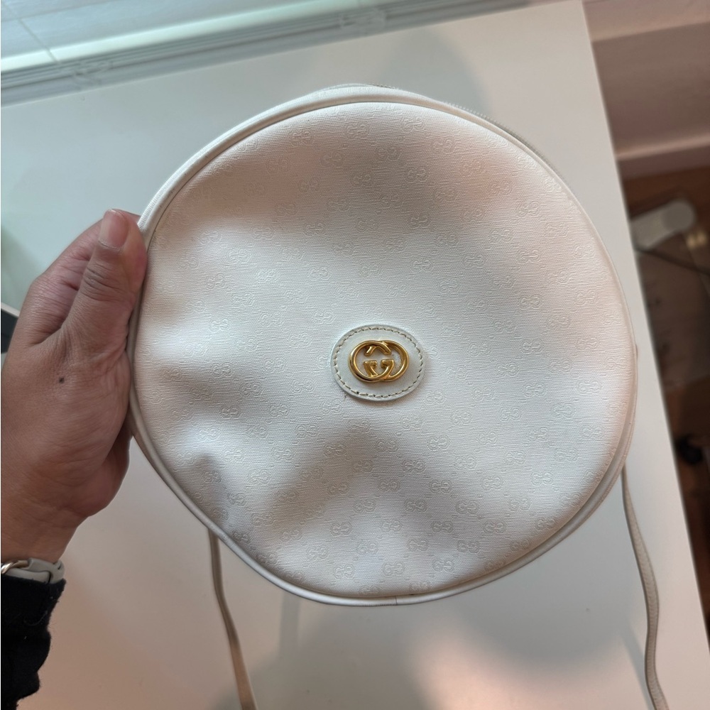 Gucci Cream Round Crossbody Bag
